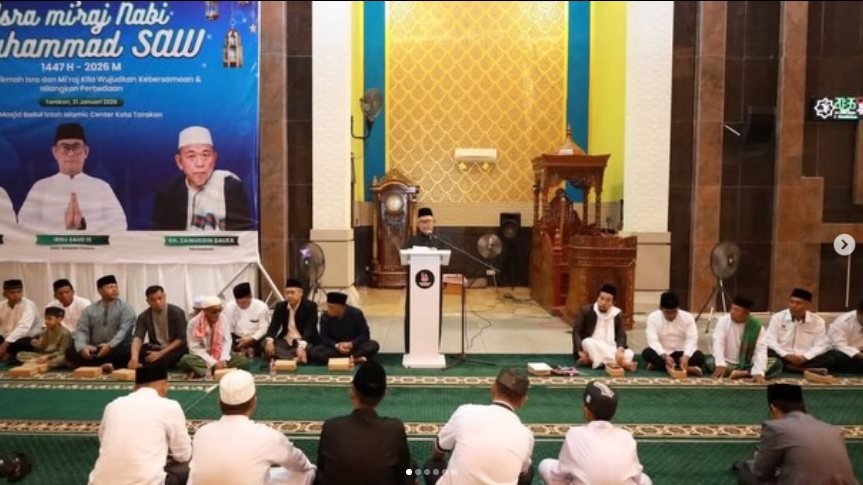  Kepala Seksi Ketenteraman Dan Ketertiban Umum (Trantibum) Kelurahan Selumit Menghadiri Peringatan Isra Mikraj Nabi Muhammad SAW 1447 H/2026 M 
